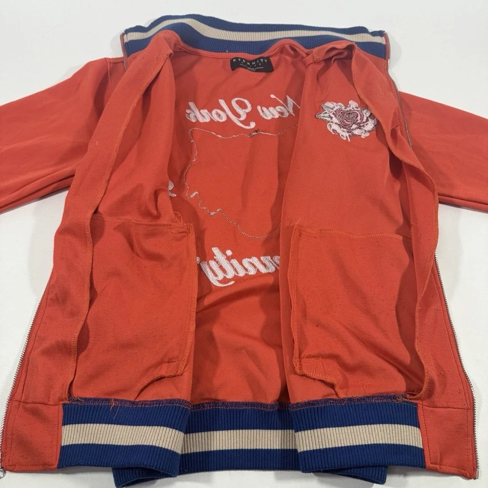 Vintage 1996 New York Varsity‎ Jacket Mens M Embroidered Tiger & Rose Streetwear